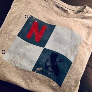 NAUTICA Men’s Graphic Tee. Distressed logo. NWOT